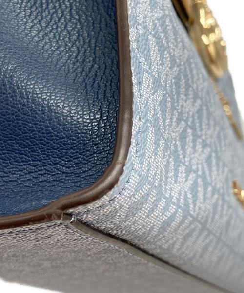 MICHAEL KORS（マイケル・コース）MICHAEL KORS (マイケル・コース) HAMILTON サッチェルスモール(ハミルトン・サッチェル・スモール) スカイブルー×ネイビーの古着・服飾アイテム