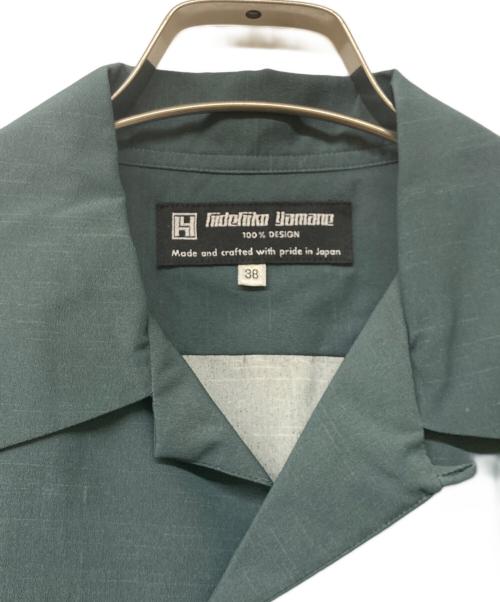 HIDEHIKO YAMANE（ヒデヒコ ヤマネ）hidehiko yamane (ヒデヒコ ヤマネ) 大観画オープンカラーシャツ ブルー サイズ:38の古着・服飾アイテム