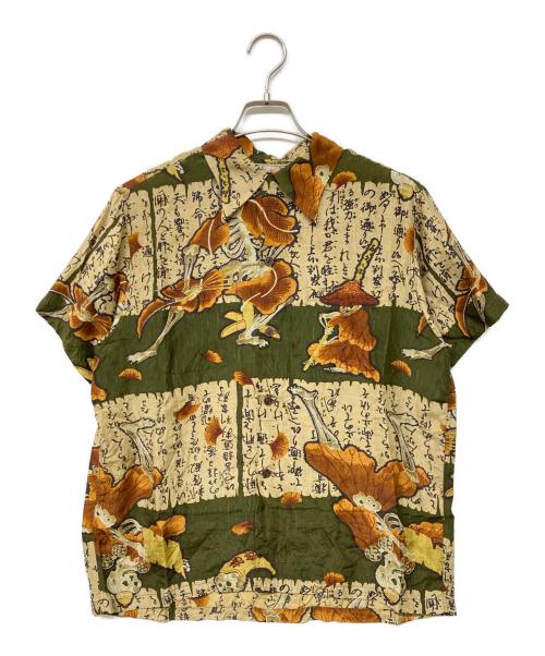 Dry Bones（ドライボーンズ）Dry bones (ドライボーンズ) シルクシャツ オリーブ サイズ:SIZE Mの古着・服飾アイテム