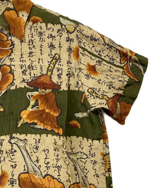 Dry Bones（ドライボーンズ）Dry bones (ドライボーンズ) シルクシャツ オリーブ サイズ:SIZE Mの古着・服飾アイテム