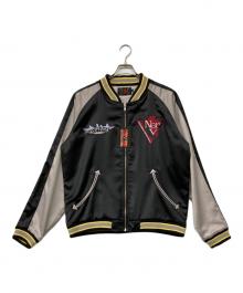 錦（ニシキ）の古着「スーパーエヴァンゲリオン総刺繍スカジャン」｜ブラック