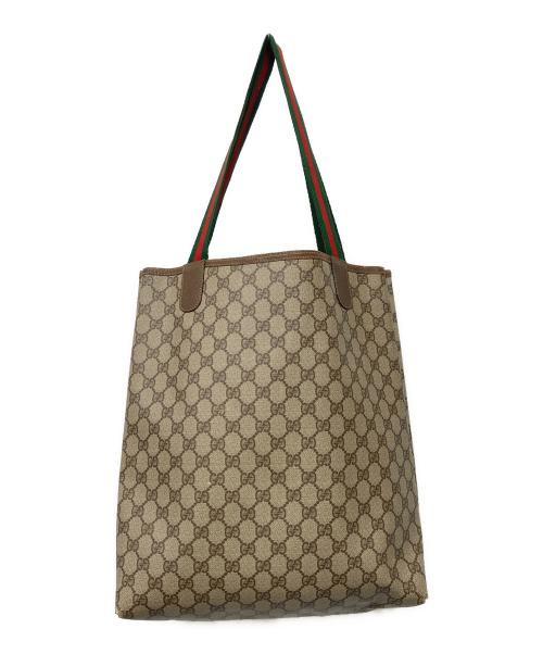 GUCCI（グッチ）GUCCI (グッチ) GG インターロッキング シェリーライン トートバッグ ブラウンの古着・服飾アイテム