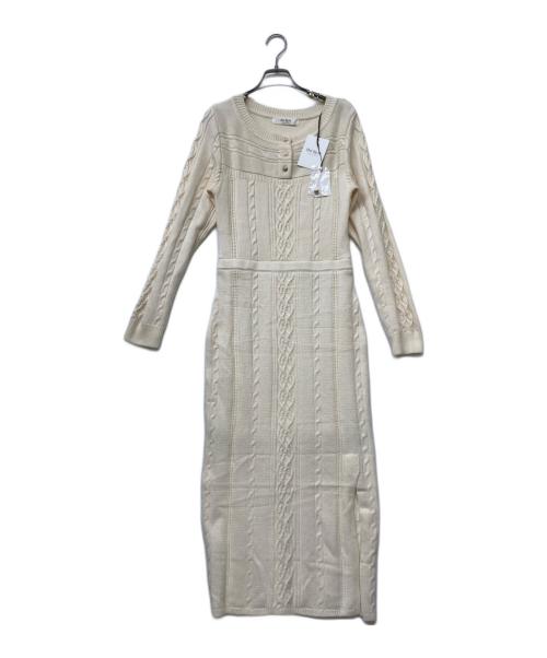 HER LIP TO（ハーリップトゥ）HER LIP TO (ハーリップトゥ) Cecily Cable Knit Dress/「セシリー・ケーブル・ニット・ドレス ホワイト サイズ:SIZESの古着・服飾アイテム
