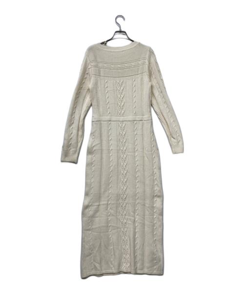 HER LIP TO（ハーリップトゥ）HER LIP TO (ハーリップトゥ) Cecily Cable Knit Dress/「セシリー・ケーブル・ニット・ドレス ホワイト サイズ:SIZESの古着・服飾アイテム