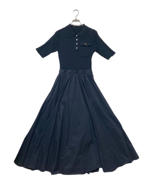 anuans（アニュアンス）anuans (アニュアンス) 26SS ケーブルポロドッキングニットワンピース ネイビー サイズ:SIZE 1 未使用品の古着・服飾アイテム