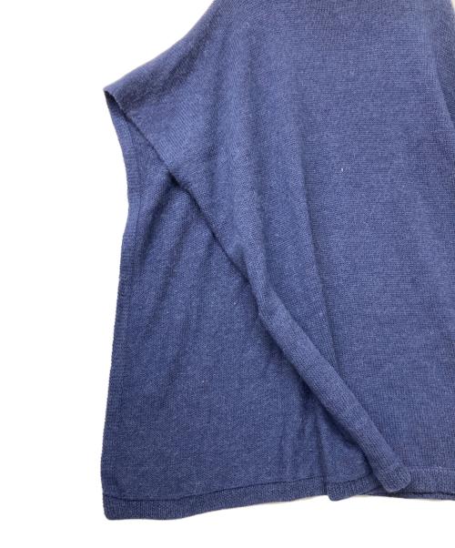 b.green（ビーグリーン）b.green (ビーグリーン) ニットポンチョ ブルー サイズ:SIZETUの古着・服飾アイテム