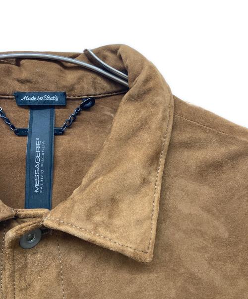 messagerie（メッサジェリエ）MESSAGERIE (メッサジェリエ) スウェードジャケット ブラウン サイズ:50の古着・服飾アイテム
