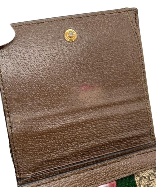 GUCCI（グッチ）GUCCI (グッチ) シェリーラインGGスプリームコンパクトウォレット ブラウンの古着・服飾アイテム