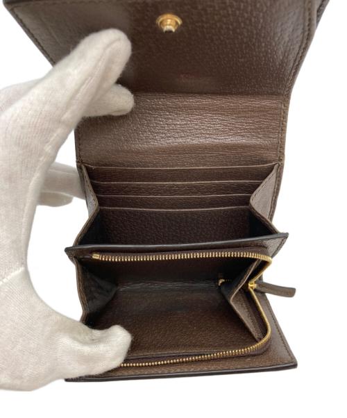 GUCCI（グッチ）GUCCI (グッチ) シェリーラインGGスプリームコンパクトウォレット ブラウンの古着・服飾アイテム