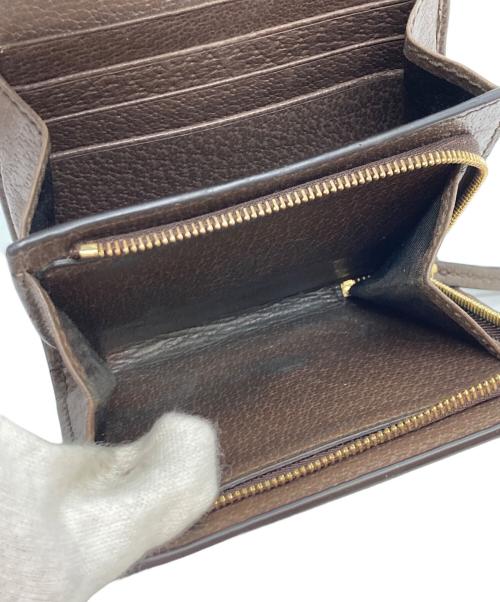 GUCCI（グッチ）GUCCI (グッチ) シェリーラインGGスプリームコンパクトウォレット ブラウンの古着・服飾アイテム
