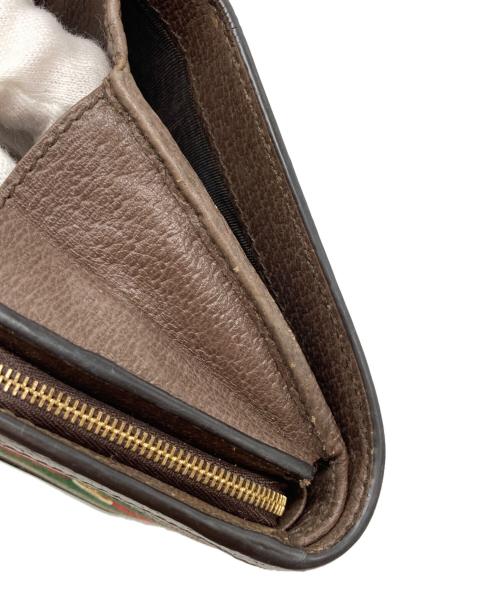 GUCCI（グッチ）GUCCI (グッチ) シェリーラインGGスプリームコンパクトウォレット ブラウンの古着・服飾アイテム