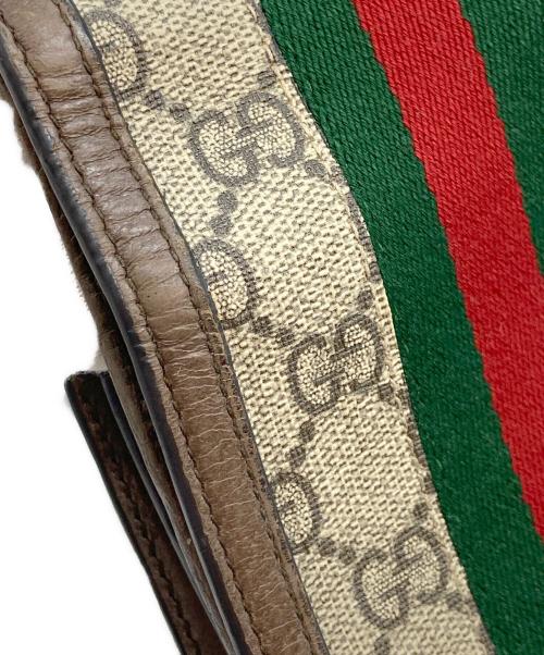 GUCCI（グッチ）GUCCI (グッチ) シェリーラインGGスプリームコンパクトウォレット ブラウンの古着・服飾アイテム