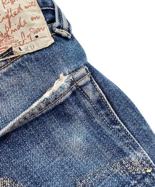 EVISU（エヴィス）EVISU (エヴィス) WAREHOUSE (ウエアハウス) 9103 大黒カモメプリントデニムパンツ インディゴ サイズ:30の古着・服飾アイテム