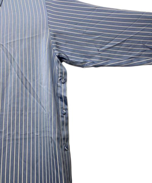 MYLAN（マイラン）MYLAN (マイラン) Bi-Color Stripe Shirt Dress(バイカラー ストライプ シャツ ドレス) ブルー×オレンジ サイズ:FREEの古着・服飾アイテム