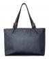 TORY BURCH（トリーバーチ）の古着「YORK SMALL TOP-ZIP BUCKLE TOTE(ヨーク・スモール・トップジップ・バックル・トート)」｜ネイビー