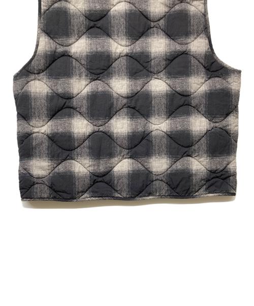 stussy（ステューシー）stussy (ステューシー) PLAID NYLON LINER VEST/プレイドナイロンライナーベスト グレー×ブラック サイズ:Lの古着・服飾アイテム