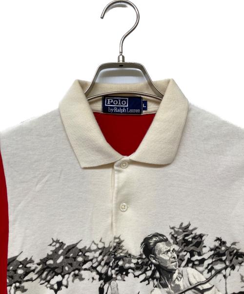 POLO RALPH LAUREN（ポロ・ラルフローレン）POLO RALPH LAUREN (ポロ・ラルフローレン) やり投げ 1992オリジナル 1992 STADIUM POLO SHIRT ホワイト×レッド サイズ:sizeLの古着・服飾アイテム
