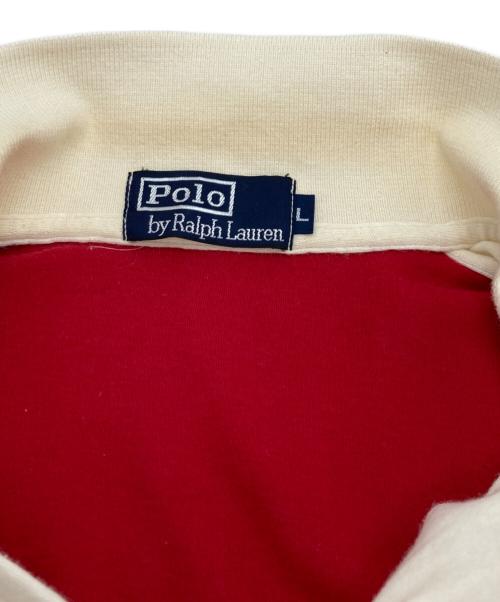 POLO RALPH LAUREN（ポロ・ラルフローレン）POLO RALPH LAUREN (ポロ・ラルフローレン) やり投げ 1992オリジナル 1992 STADIUM POLO SHIRT ホワイト×レッド サイズ:sizeLの古着・服飾アイテム