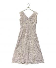 HER LIP TO（ハーリップトゥ）の古着「Lace Trimmed Floral Dress（レース・トリムド・フローラル・ドレス）」｜ピンク