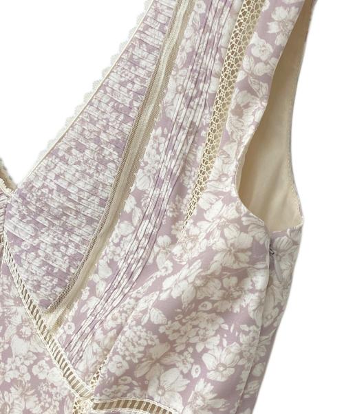 HER LIP TO（ハーリップトゥ）HER LIP TO (ハーリップトゥ) Lace Trimmed Floral Dress（レース・トリムド・フローラル・ドレス） ピンク サイズ:SIZE Mの古着・服飾アイテム