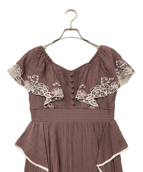 HER LIP TO（ハーリップトゥ）Her lip to (ハーリップトゥ) Angel Sleeve Dress(エンジェル スリーブ ドレス) ブラウン サイズ:Ⅿの古着・服飾アイテム