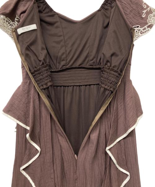 HER LIP TO（ハーリップトゥ）Her lip to (ハーリップトゥ) Angel Sleeve Dress(エンジェル スリーブ ドレス) ブラウン サイズ:Ⅿの古着・服飾アイテム