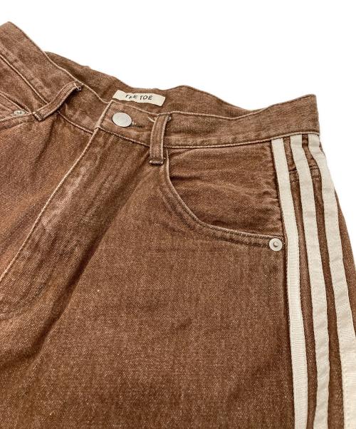THE TOE（ザ・トゥー）THE TOE (ザ・トゥー) 24AW EMIRATES TRACK DENIM PANTS ブラウン サイズ:Mの古着・服飾アイテム