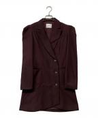 Ameri VINTAGEアメリヴィンテージ）の古着「POWER SHOULDER LONG JACKET/パワーショルダーロングジャケット」｜ボルドー