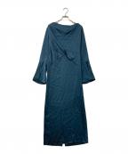 FRAY IDフレイ アイディー）の古着「26SS ドレープネックフロントノットドレス」｜グリーン