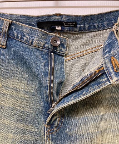 EXHIBITIONIST（エキシビジョニスト）EXHIBITIONIST (エキシビジョニスト) ペイントクラッシュデニムパンツ ブルー サイズ:XLの古着・服飾アイテム