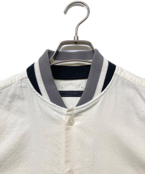 SOPHNET.（ソフネット）SOPHNET. (ソフネット) LINE RIBBED STADIUM SHIRT(ライン リブ スタジアム シャツ) アイボリー サイズ:sizeMの古着・服飾アイテム