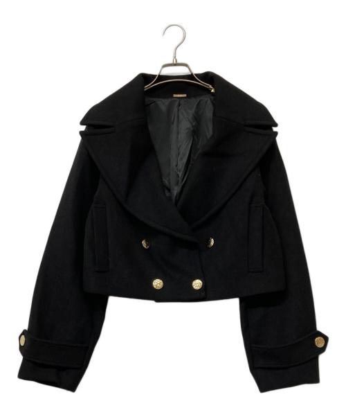 Snidel（スナイデル）Snidel (スナイデル) ビッグカラーショートコート ブラック サイズ:Freeの古着・服飾アイテム