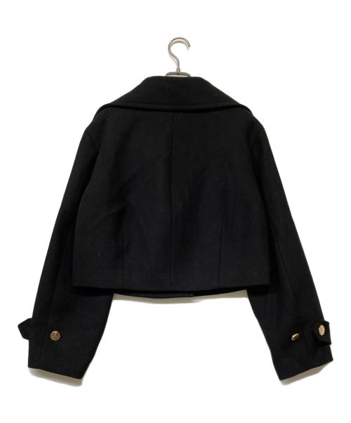 Snidel（スナイデル）Snidel (スナイデル) ビッグカラーショートコート ブラック サイズ:Freeの古着・服飾アイテム
