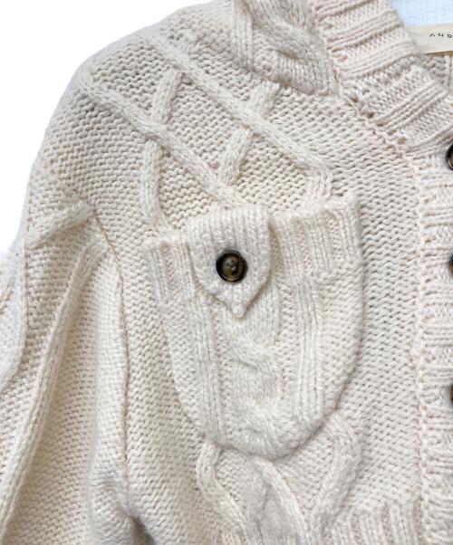 ANDMARY（アンドマリー）ANDMARY (アンドマリー) Mary logo cable knit set/メリー ロゴ ケーブル ニット セット ホワイト サイズ:Freeの古着・服飾アイテム