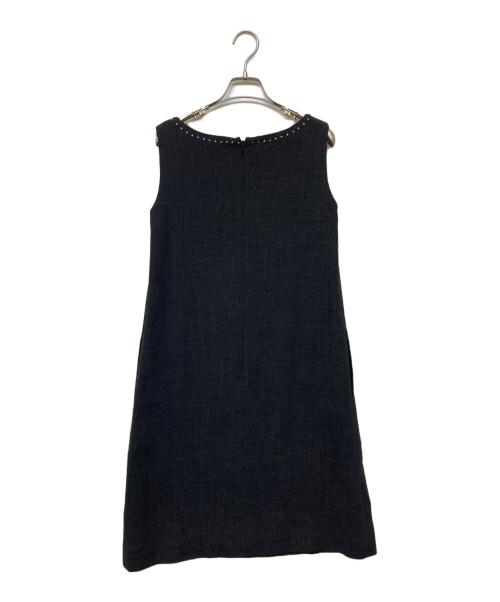 FOXEY BOUTIQUE（フォクシー ブティック）FOXEY BOUTIQUE (フォクシー ブティック) ノースリーブスクエアネックワンピース ブラック サイズ:SIZE M (38)の古着・服飾アイテム
