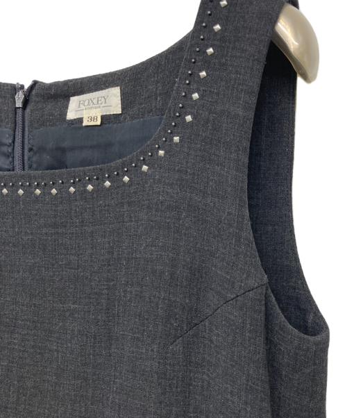 FOXEY BOUTIQUE（フォクシー ブティック）FOXEY BOUTIQUE (フォクシー ブティック) ノースリーブスクエアネックワンピース ブラック サイズ:SIZE M (38)の古着・服飾アイテム