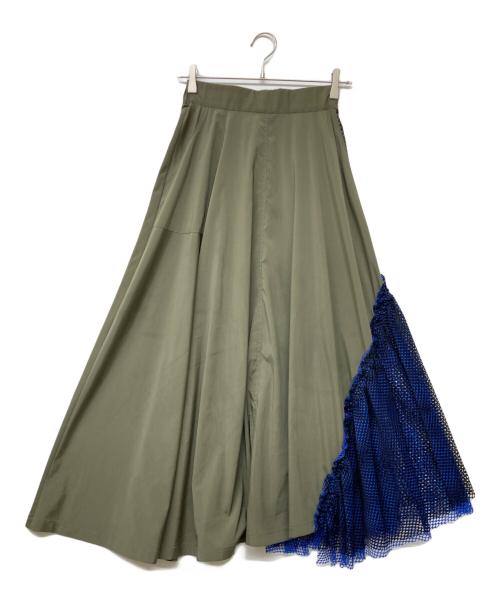 Risley（リズレー）Risley (リズレー) メッシュ切替スカート グリーン サイズ:不明の古着・服飾アイテム