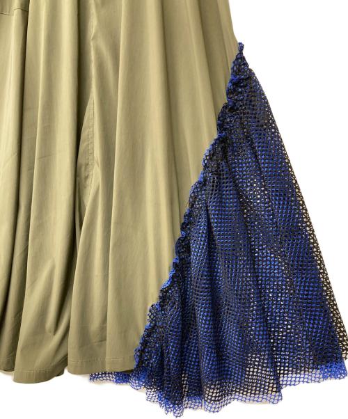 Risley（リズレー）Risley (リズレー) メッシュ切替スカート グリーン サイズ:不明の古着・服飾アイテム