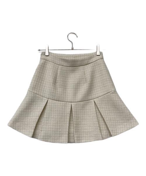Lily Brown（リリーブラウン）Lily Brown (リリーブラウン) ツイードタックミニスカート アイボリーの古着・服飾アイテム