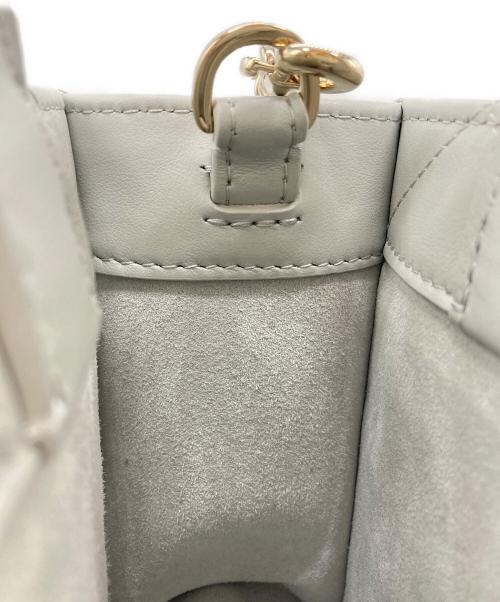 Christian Dior（クリスチャン ディオール）Christian Dior (クリスチャン ディオール) ブックトートバッグ ミニマクロカナージュ カーフスキン ライトグレーの古着・服飾アイテム