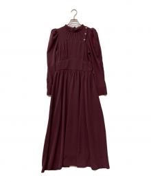 HER LIP TO（ハーリップトゥ）の古着「Modern Mademoiselle Back Ribbon Dress(モダン マドモアゼル バック リボン ドレス)」｜ワインレッド