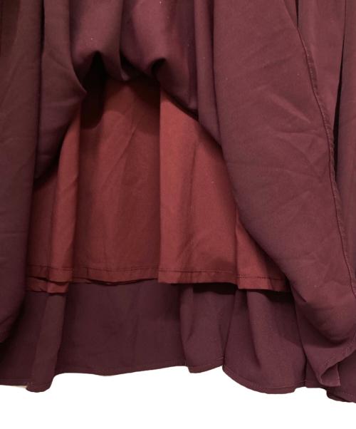 HER LIP TO（ハーリップトゥ）Her lip to (ハーリップトゥ) Modern Mademoiselle Back Ribbon Dress(モダン マドモアゼル バック リボン ドレス) ワインレッド サイズ:Mの古着・服飾アイテム