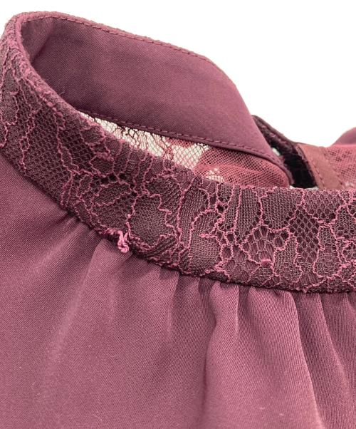 HER LIP TO（ハーリップトゥ）Her lip to (ハーリップトゥ) Modern Mademoiselle Back Ribbon Dress(モダン マドモアゼル バック リボン ドレス) ワインレッド サイズ:Mの古着・服飾アイテム
