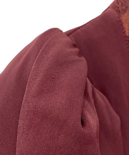 HER LIP TO（ハーリップトゥ）Her lip to (ハーリップトゥ) Modern Mademoiselle Back Ribbon Dress(モダン マドモアゼル バック リボン ドレス) ワインレッド サイズ:Mの古着・服飾アイテム