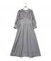 Her lip to（ハーリップトゥ）の古着「Lace Sleeve Crepe Long Dress(レース スリーブ クレープ ロング ドレス)」｜ブルー
