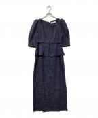 HER LIP TOハーリップトゥ）の古着「Allure Tweed Midi Dress」｜ネイビー