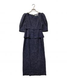 HER LIP TO（ハーリップトゥ）の古着「Allure Tweed Midi Dress」｜ネイビー