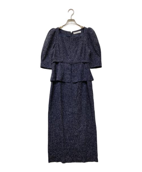 HER LIP TO（ハーリップトゥ）HER LIP TO (ハーリップトゥ) Allure Tweed Midi Dress ネイビー サイズ:Mの古着・服飾アイテム