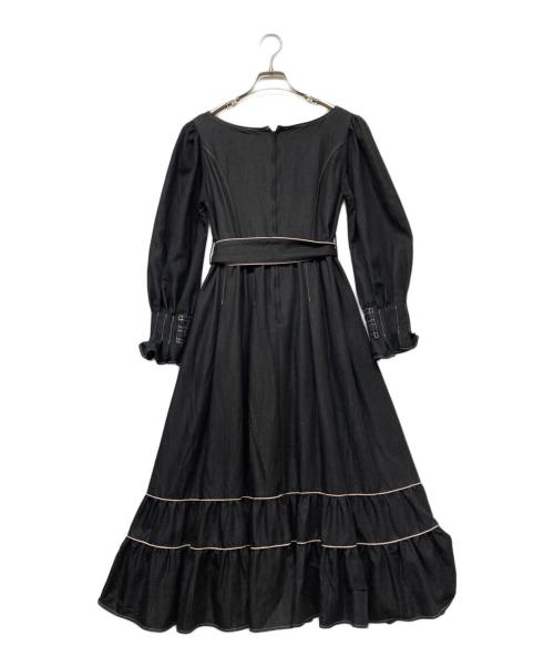 HER LIP TO（ハーリップトゥ）HER LIP TO (ハーリップトゥ) ステッチワンピース ブラック サイズ:Ｍの古着・服飾アイテム