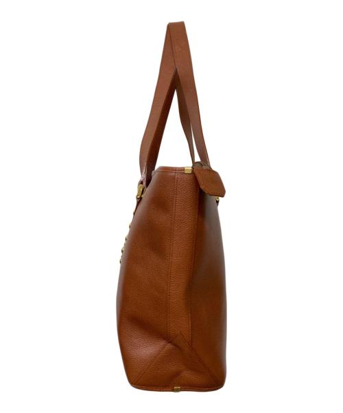 Yves Saint Laurent（イヴサンローラン）Yves Saint Laurent (イヴサンローラン) スタッズハンドバッグ ブラウンの古着・服飾アイテム